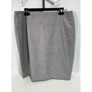 Banana‎ Republic Pencil Skirt 14 Women Charcoal Stretch Lined Slit